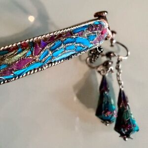 Elegant Multicolor Bracelet and Earring Set